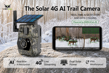 VIBROWL Cam AI 4G Solar Trail Camera
